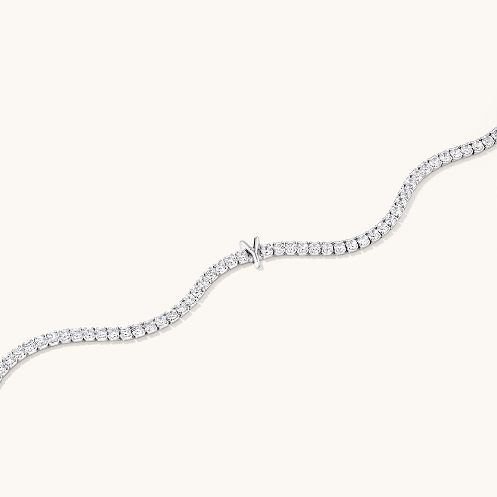 20cm Initial Y Cubic Zirconia Tennis Bracelet in Sterling Silver Bracelets Bevilles 