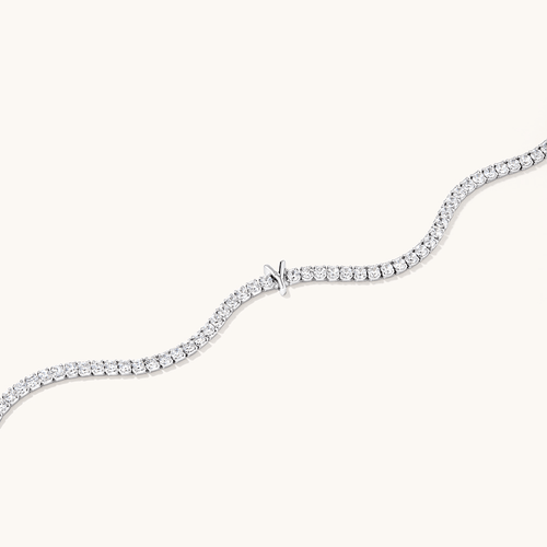 20cm Initial Y Cubic Zirconia Tennis Bracelet in Sterling Silver Bracelets Bevilles 