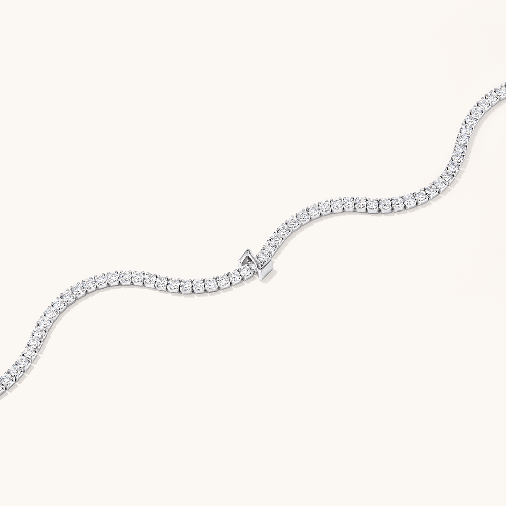 20cm Initial Z Cubic Zirconia Tennis Bracelet in Sterling Silver Bracelets Bevilles 