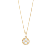 45cm Mother of Pearl Cut-Out Clover Pendant Necklace in 9kt Yellow Gold Pendants Bevilles 