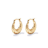 Twist Creole Hoop Earrings in 18kt Fine Gold-Plated Sterling Silver Earrings Bevilles 