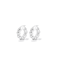 10mm Twist Creole Hoop Earrings in Sterling Silver Earrings Bevilles 