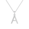 45cm A Initial Pendant Necklace with 0.05tw of Laboratory-Grown Diamonds in Sterling Silver and Platinum Pendants Bevilles 
