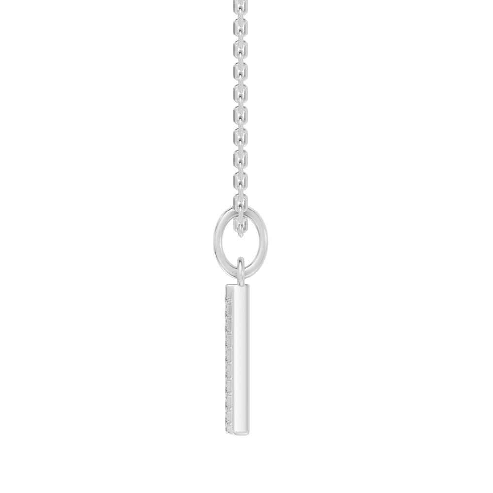 45cm A Initial Pendant Necklace with 0.05tw of Laboratory-Grown Diamonds in Sterling Silver and Platinum Pendants Bevilles 