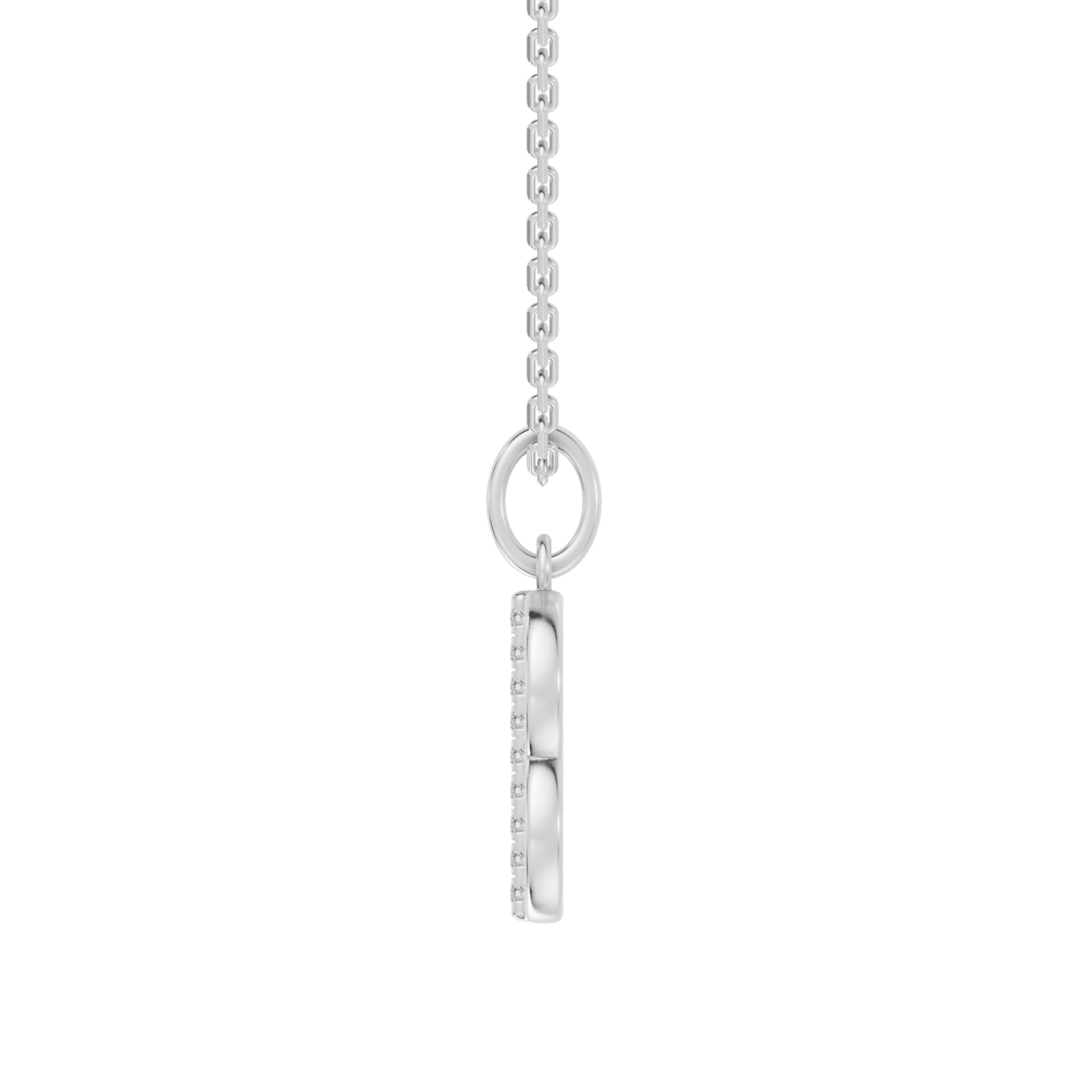 45cm B Initial Pendant Necklace with 0.05tw of Laboratory-Grown Diamonds in Sterling Silver and Platinum Pendants Bevilles 