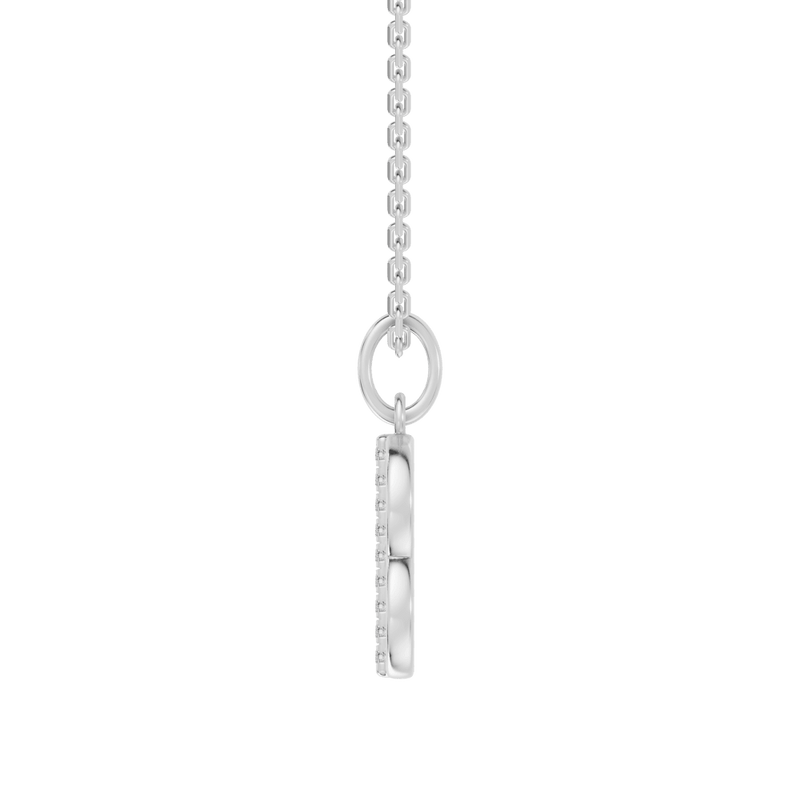 45cm B Initial Pendant Necklace with 0.05tw of Laboratory-Grown Diamonds in Sterling Silver and Platinum Pendants Bevilles 