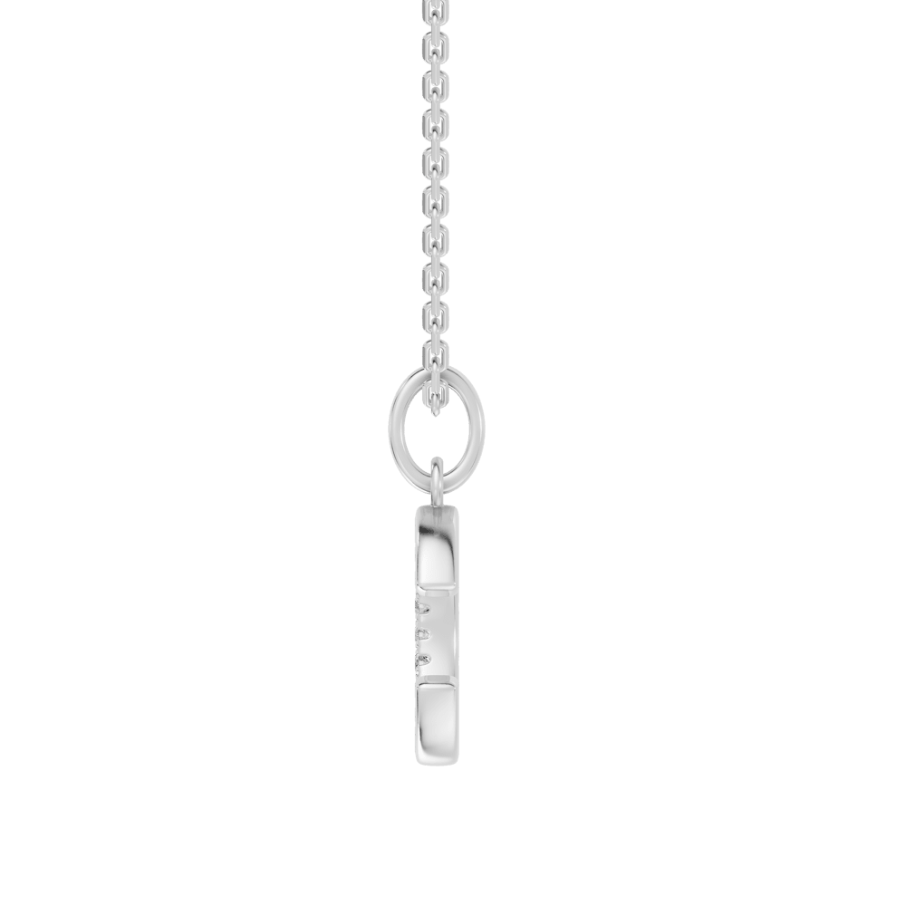 45cm C Initial Pendant Necklace with 0.05tw of Laboratory-Grown Diamonds in Sterling Silver and Platinum Pendants Bevilles 