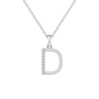 45cm D Initial Pendant Necklace with 0.05tw of Laboratory-Grown Diamonds in Sterling Silver and Platinum Pendants Bevilles 