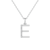 45cm E Initial Pendant Necklace with 0.05tw of Laboratory-Grown Diamonds in Sterling Silver and Platinum Pendants Bevilles 
