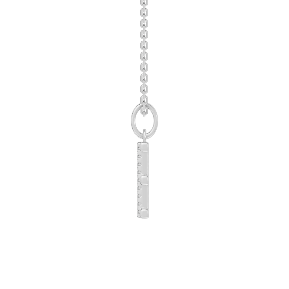 45cm E Initial Pendant Necklace with 0.05tw of Laboratory-Grown Diamonds in Sterling Silver and Platinum Pendants Bevilles 