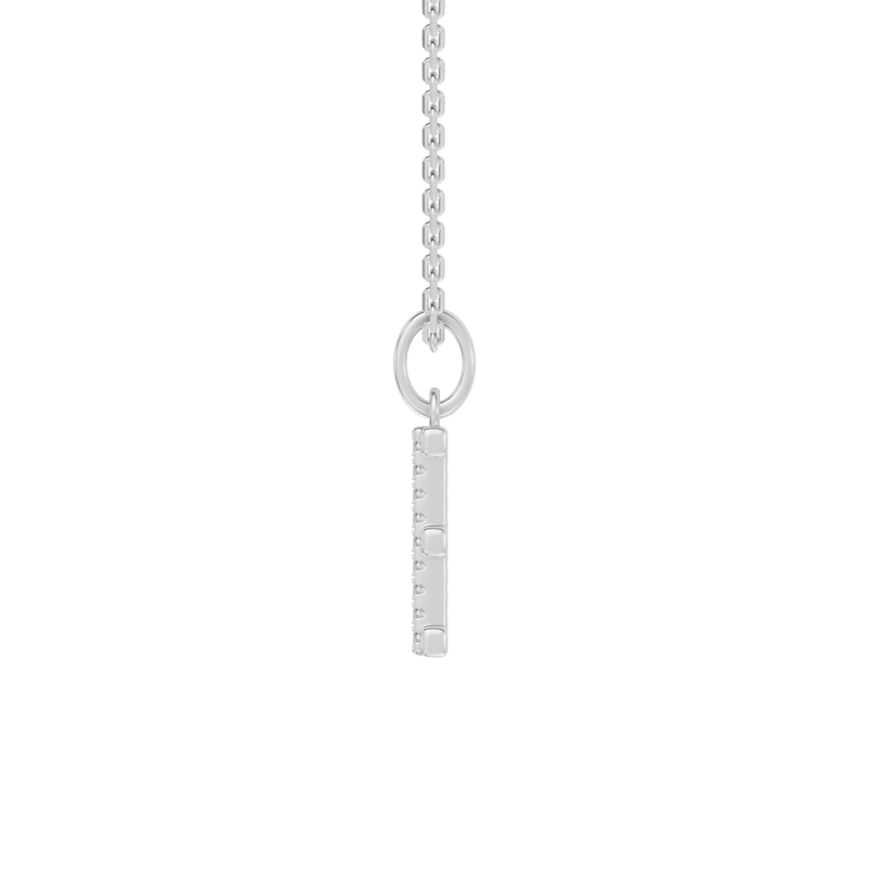 45cm E Initial Pendant Necklace with 0.05tw of Laboratory-Grown Diamonds in Sterling Silver and Platinum Pendants Bevilles 