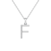 45cm F Initial Pendant Necklace with 0.05tw of Laboratory-Grown Diamonds in Sterling Silver and Platinum Pendants Bevilles 