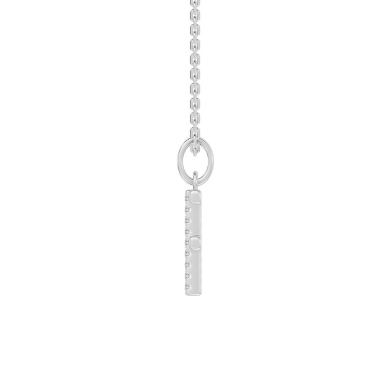 45cm F Initial Pendant Necklace with 0.05tw of Laboratory-Grown Diamonds in Sterling Silver and Platinum Pendants Bevilles 