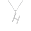 45cm H Initial Pendant Necklace with 0.05tw of Laboratory-Grown Diamonds in Sterling Silver and Platinum Pendants Bevilles 