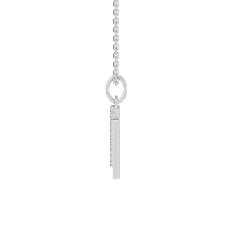 45cm H Initial Pendant Necklace with 0.05tw of Laboratory-Grown Diamonds in Sterling Silver and Platinum Pendants Bevilles 