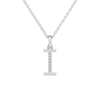 45cm I Initial Pendant Necklace with 0.05tw of Laboratory-Grown Diamonds in Sterling Silver and Platinum Pendants Bevilles 