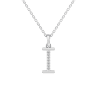 45cm I Initial Pendant Necklace with 0.05tw of Laboratory-Grown Diamonds in Sterling Silver and Platinum Pendants Bevilles 