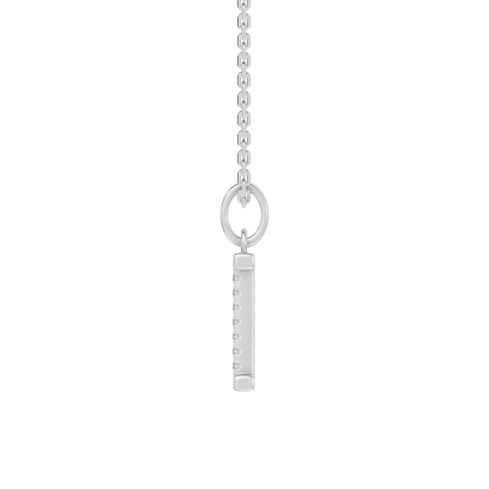 45cm I Initial Pendant Necklace with 0.05tw of Laboratory-Grown Diamonds in Sterling Silver and Platinum Pendants Bevilles 