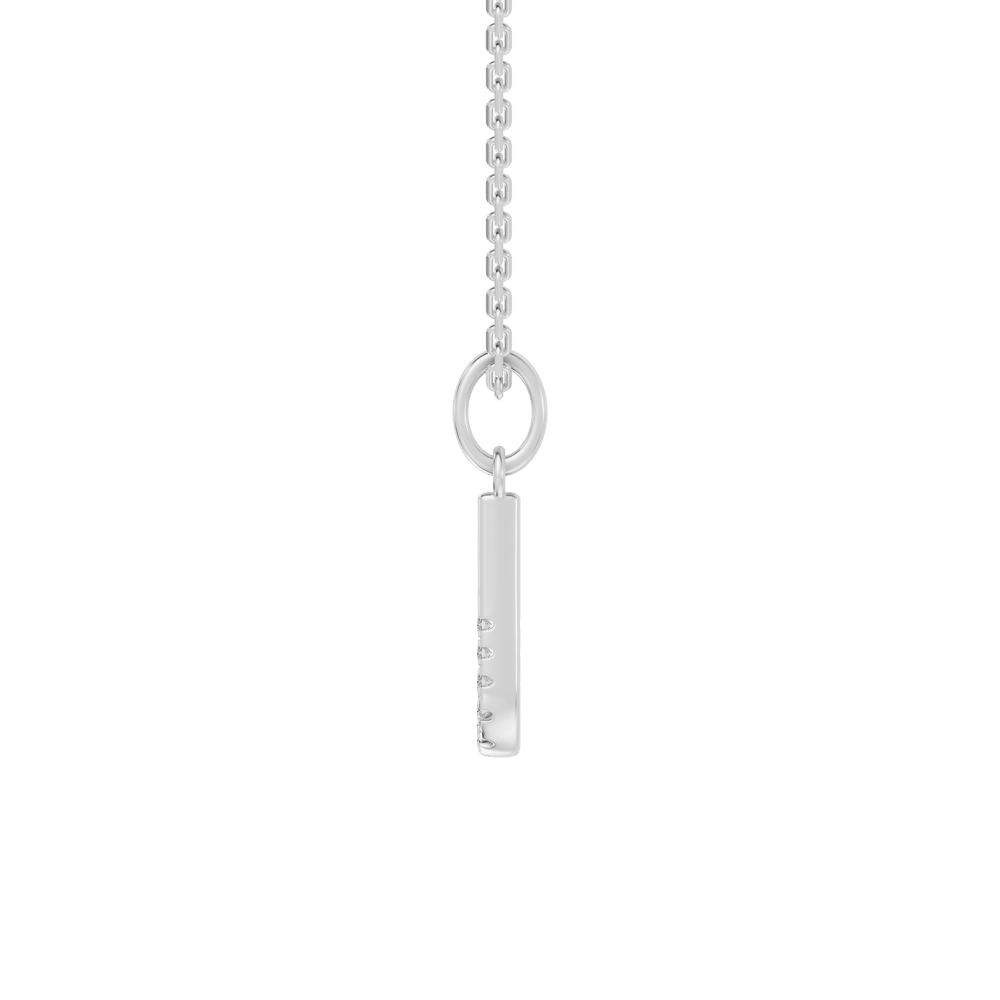 45cm J Initial Pendant Necklace with 0.05tw of Laboratory-Grown Diamonds in Sterling Silver and Platinum Pendants Bevilles 