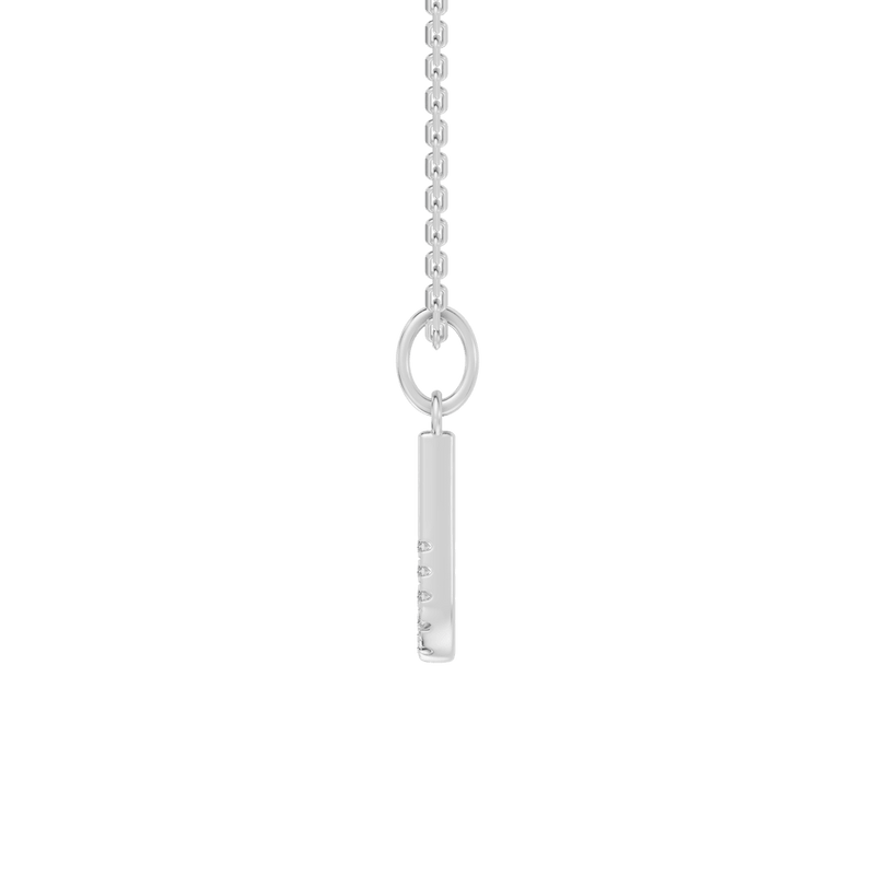 45cm J Initial Pendant Necklace with 0.05tw of Laboratory-Grown Diamonds in Sterling Silver and Platinum Pendants Bevilles 