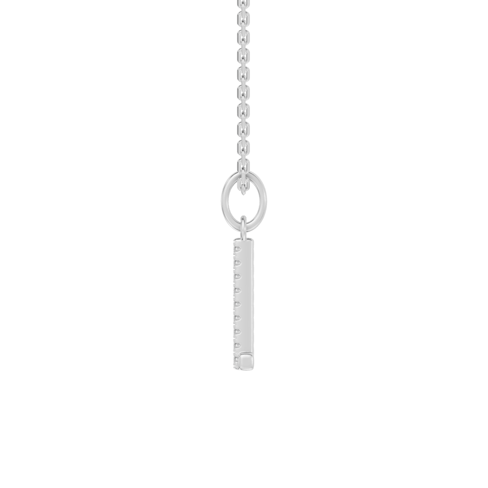 45cm L Initial Pendant Necklace with 0.05tw of Laboratory-Grown Diamonds in Sterling Silver and Platinum Pendants Bevilles 