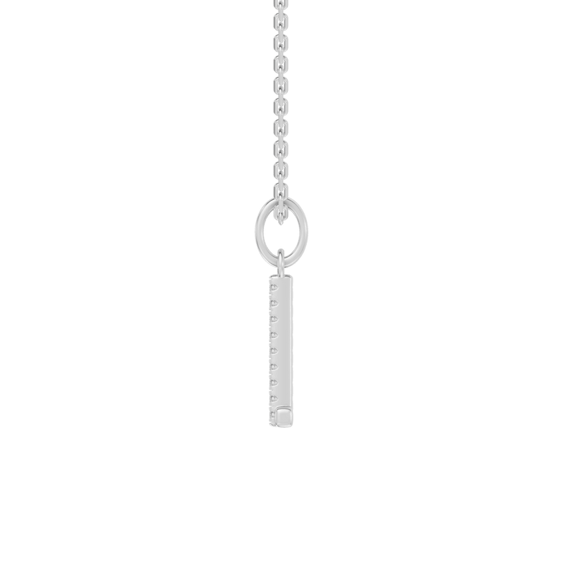 45cm L Initial Pendant Necklace with 0.05tw of Laboratory-Grown Diamonds in Sterling Silver and Platinum Pendants Bevilles 