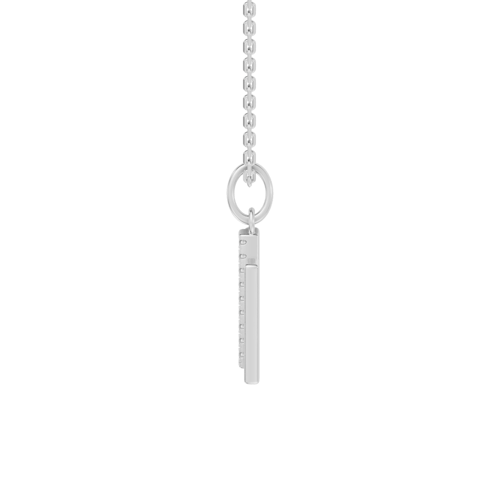 45cm M Initial Pendant Necklace with 0.05tw of Laboratory-Grown Diamonds in Sterling Silver and Platinum Pendants Bevilles 