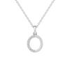45cm O Initial Pendant Necklace with 0.05tw of Laboratory-Grown Diamonds in Sterling Silver and Platinum Pendants Bevilles 