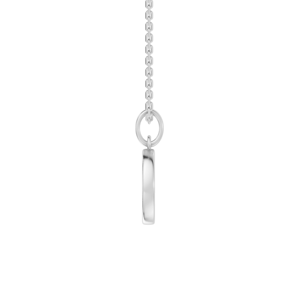45cm O Initial Pendant Necklace with 0.05tw of Laboratory-Grown Diamonds in Sterling Silver and Platinum Pendants Bevilles 