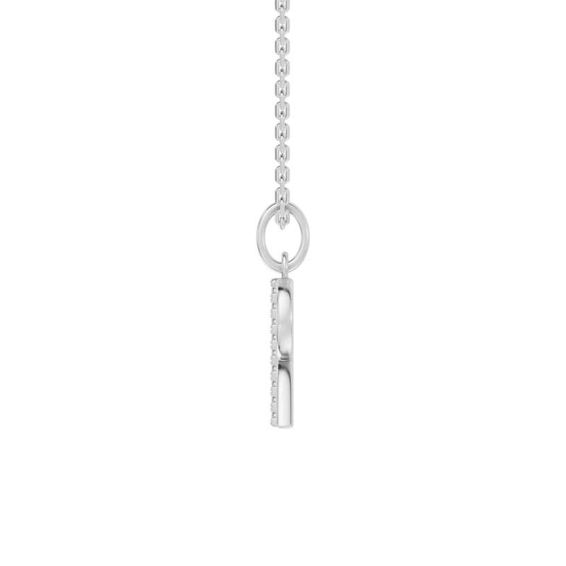45cm R Initial Pendant Necklace with 0.05tw of Laboratory-Grown Diamonds in Sterling Silver and Platinum Pendants Bevilles 