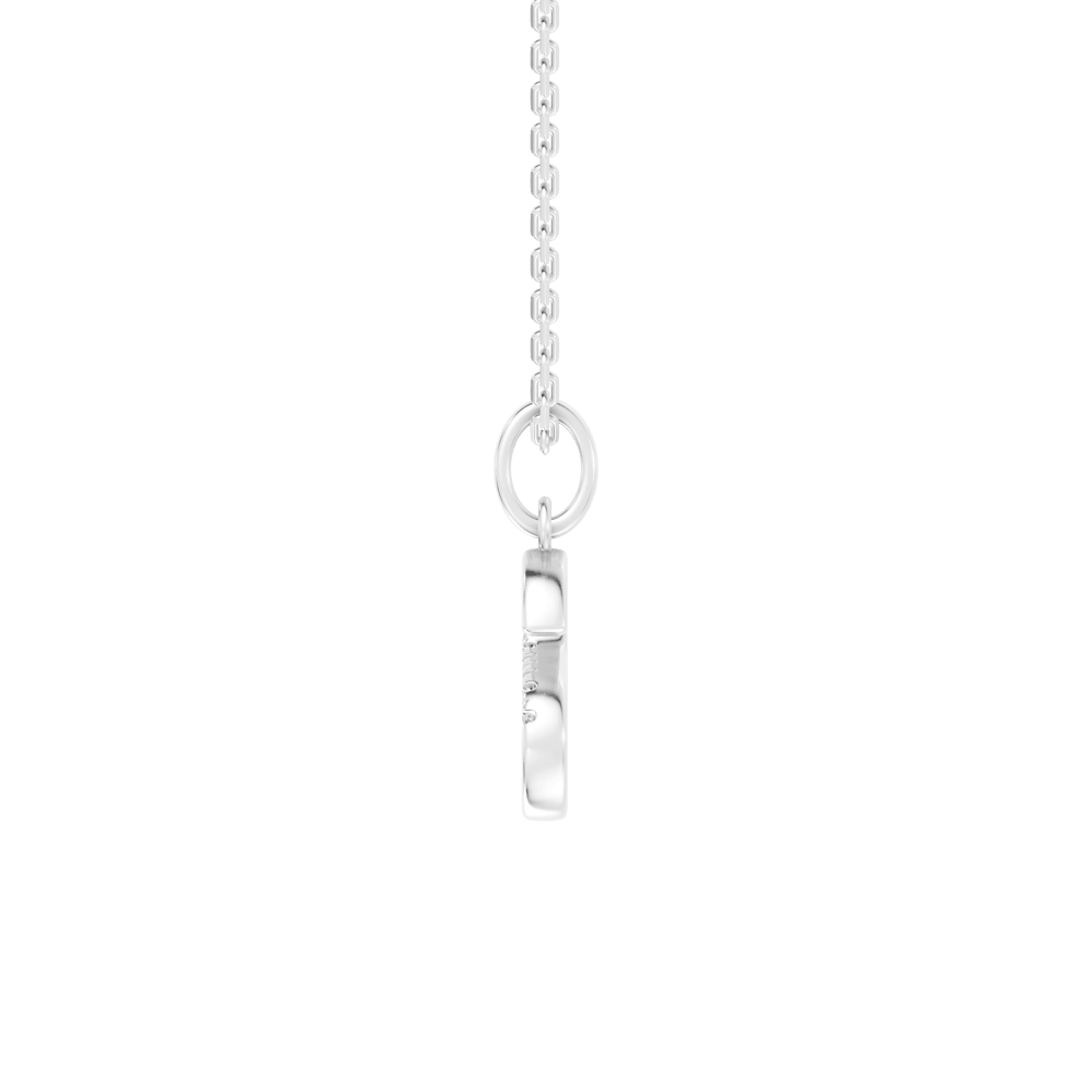 45cm S Initial Pendant Necklace with 0.05tw of Laboratory-Grown Diamonds in Sterling Silver and Platinum Pendants Bevilles 