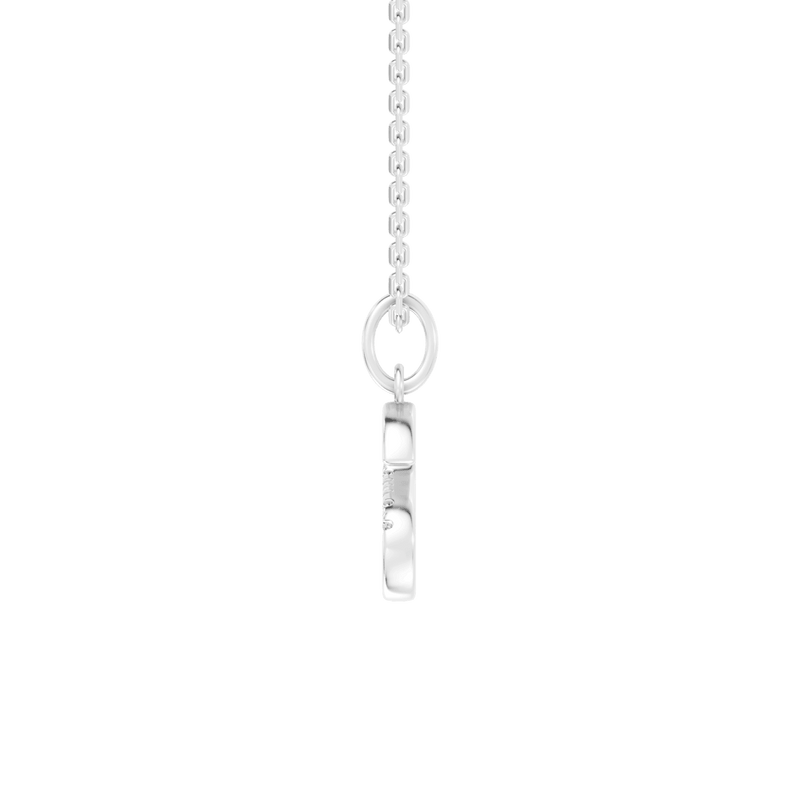 45cm S Initial Pendant Necklace with 0.05tw of Laboratory-Grown Diamonds in Sterling Silver and Platinum Pendants Bevilles 