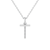45cm T Initial Pendant Necklace with 0.05tw of Laboratory-Grown Diamonds in Sterling Silver and Platinum Pendants Bevilles 