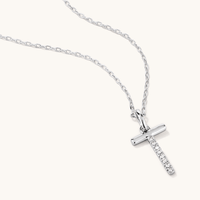 45cm T Initial Pendant Necklace with 0.05tw of Laboratory-Grown Diamonds in Sterling Silver and Platinum Pendants Bevilles 