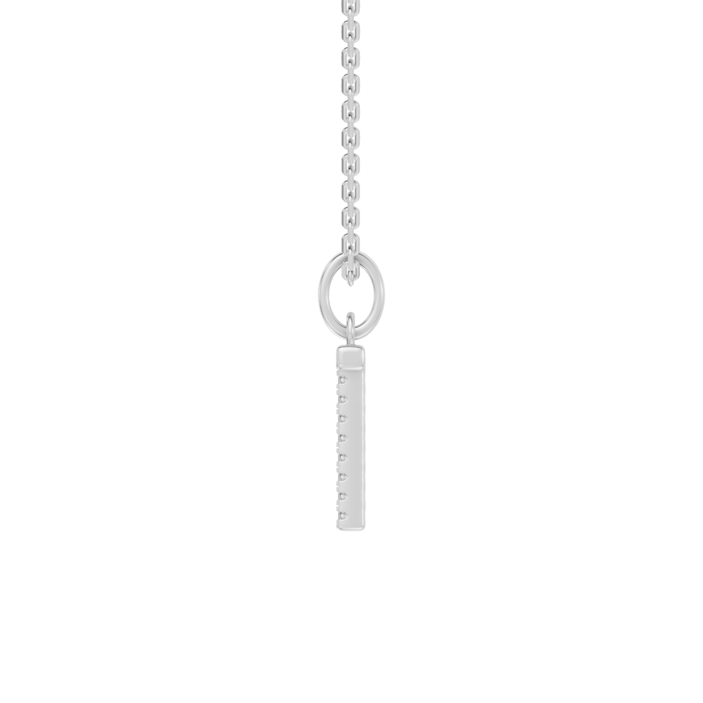 45cm T Initial Pendant Necklace with 0.05tw of Laboratory-Grown Diamonds in Sterling Silver and Platinum Pendants Bevilles 