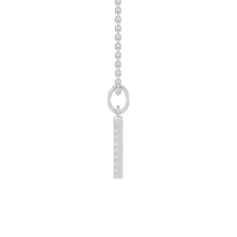 45cm T Initial Pendant Necklace with 0.05tw of Laboratory-Grown Diamonds in Sterling Silver and Platinum Pendants Bevilles 