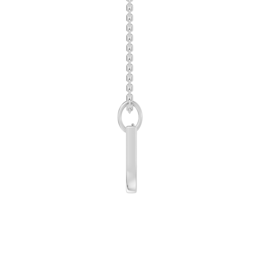 45cm U Initial Pendant Necklace with 0.05tw of Laboratory-Grown Diamonds in Sterling Silver and Platinum Pendants Bevilles 