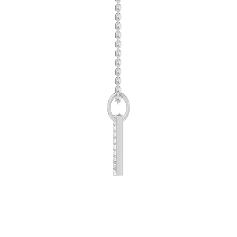 45cm V Initial Pendant Necklace with 0.05tw of Laboratory-Grown Diamonds in Sterling Silver and Platinum Pendants Bevilles 