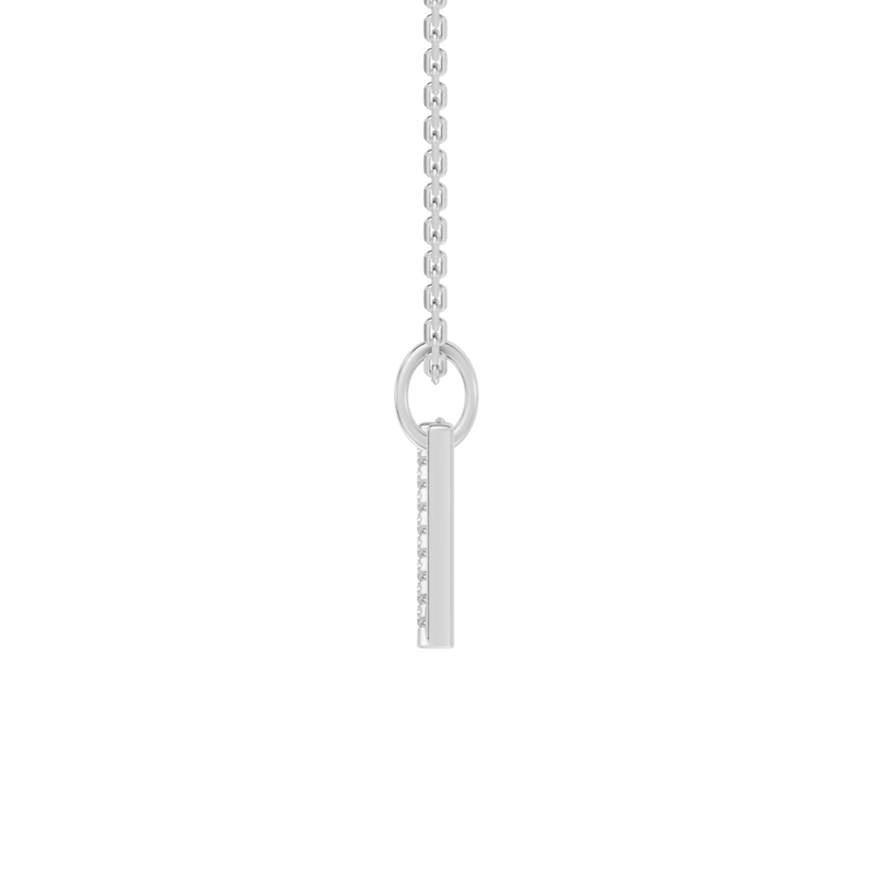 45cm V Initial Pendant Necklace with 0.05tw of Laboratory-Grown Diamonds in Sterling Silver and Platinum Pendants Bevilles 