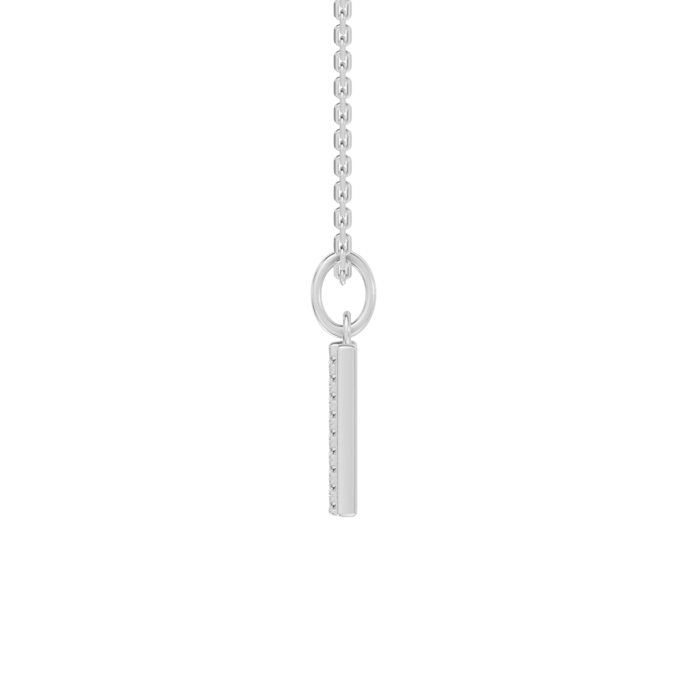 45cm W Initial Pendant Necklace with 0.05tw of Laboratory-Grown Diamonds in Sterling Silver and Platinum Pendants Bevilles 