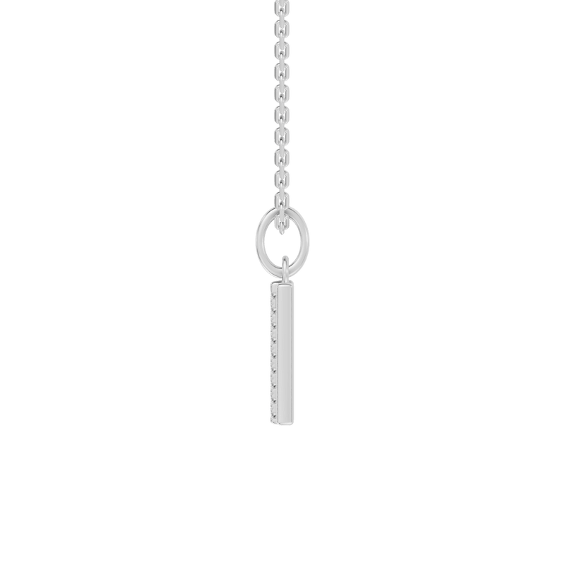 45cm W Initial Pendant Necklace with 0.05tw of Laboratory-Grown Diamonds in Sterling Silver and Platinum Pendants Bevilles 