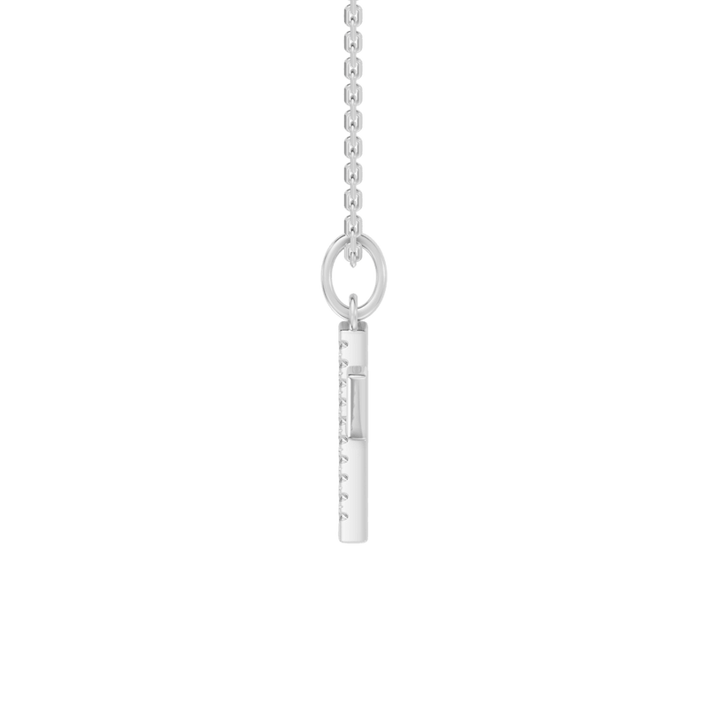 45cm X Initial Pendant Necklace with 0.05tw of Laboratory-Grown Diamonds in Sterling Silver and Platinum Pendants Bevilles 