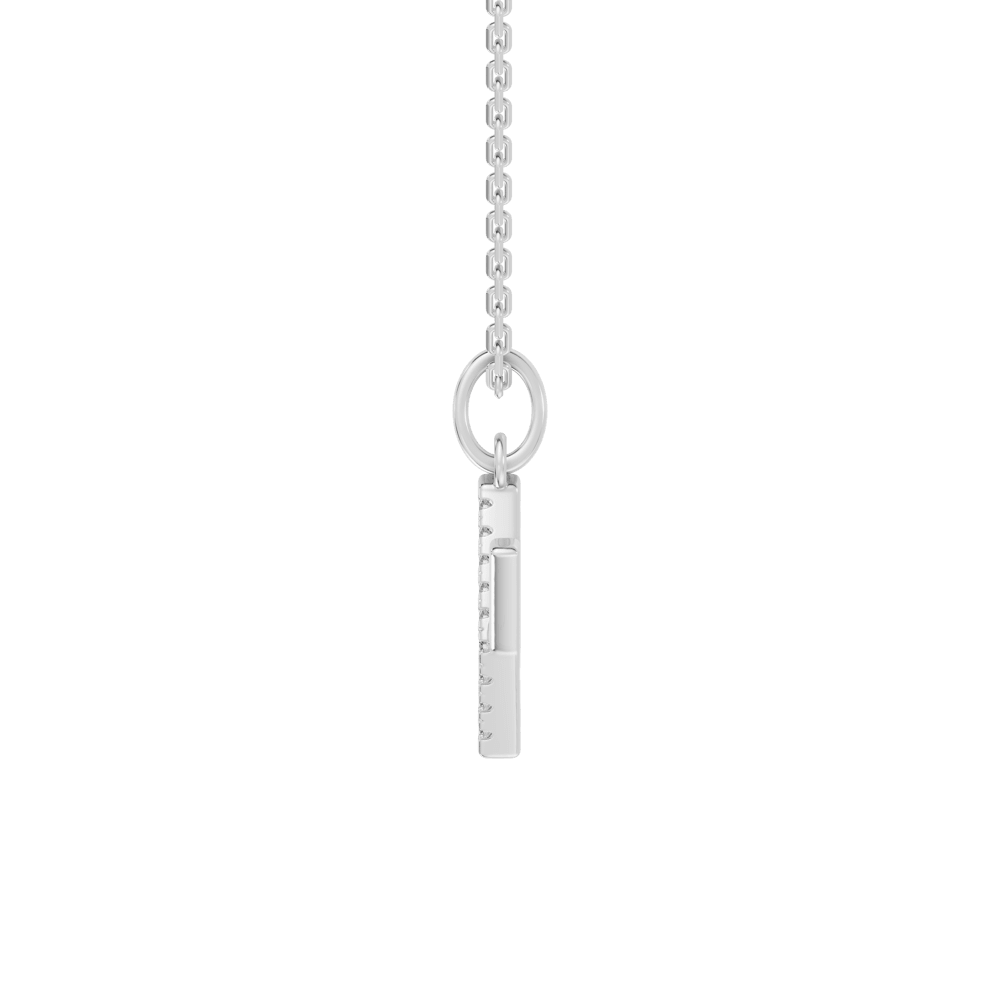 45cm Y Initial Pendant Necklace with 0.05tw of Laboratory-Grown Diamonds in Sterling Silver and Platinum Pendants Bevilles 
