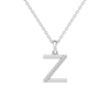 45cm Z Initial Pendant Necklace with 0.05tw of Laboratory-Grown Diamonds in Sterling Silver and Platinum Pendants Bevilles 