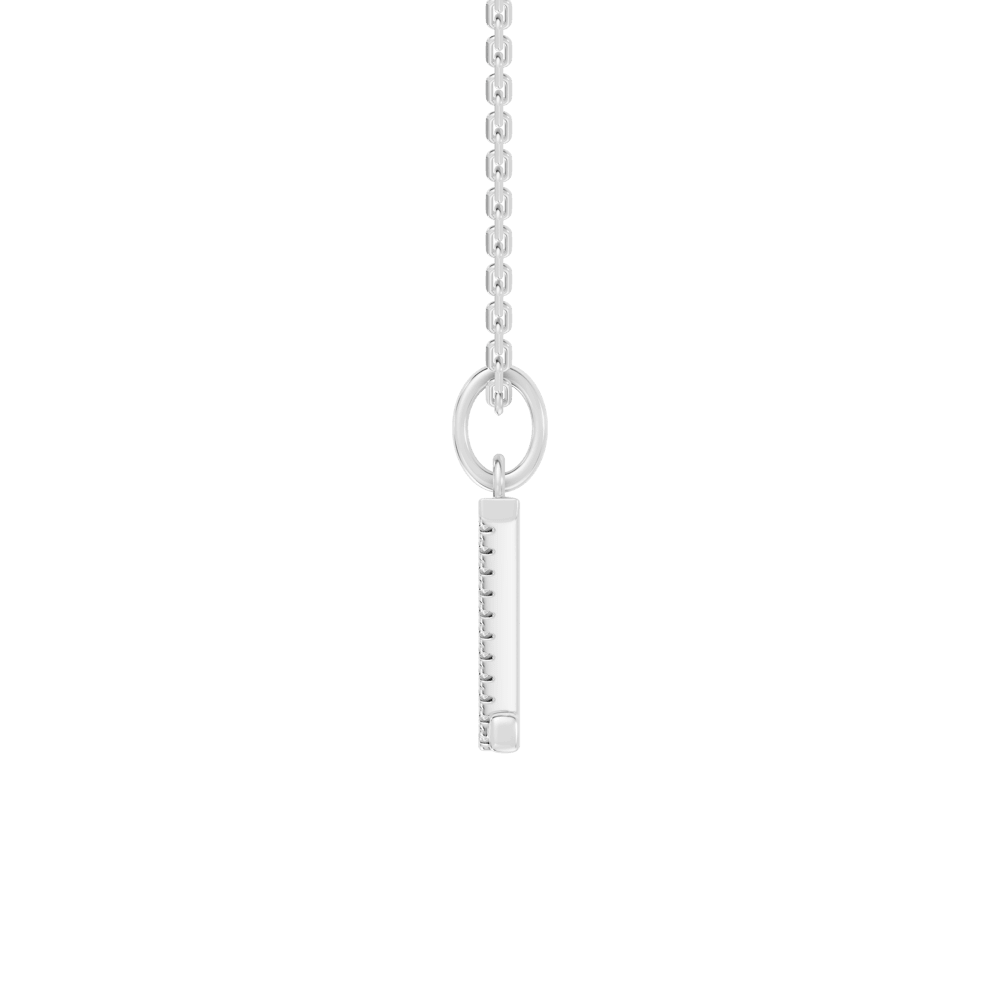 45cm Z Initial Pendant Necklace with 0.05tw of Laboratory-Grown Diamonds in Sterling Silver and Platinum Pendants Bevilles 