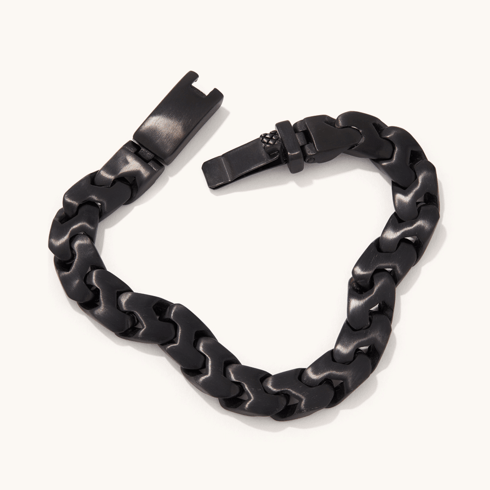 21cm Flat Curb Bracelet in Stainless Steel Bracelets Bevilles 