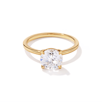 Cubic Zirconia Round Solitaire Ring in 14kt Fine Gold Plated Sterling Silver Rings Bevilles 