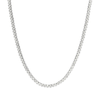45cm Cubic Zirconia Tennis Necklace in Sterling Silver Pendants Bevilles 