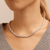45cm Cubic Zirconia Tennis Necklace in Sterling Silver Pendants Bevilles 