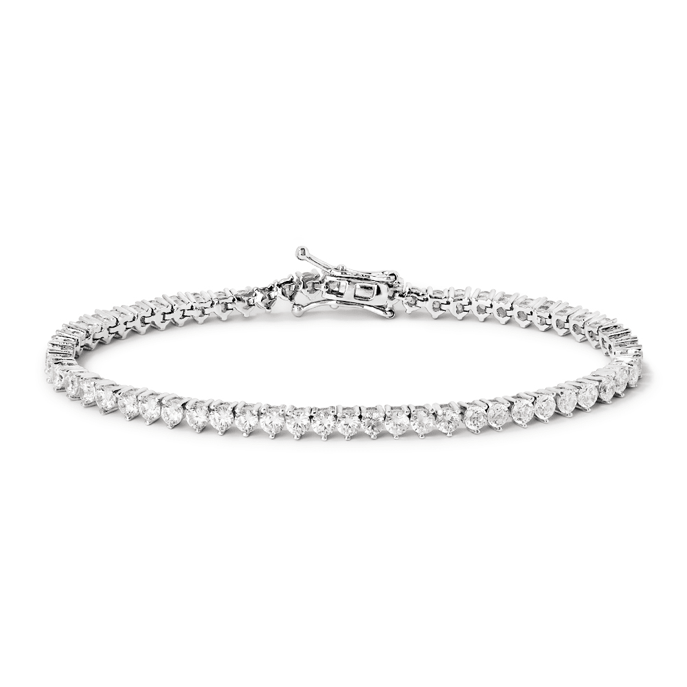 19cm Cubic Zirconia Tennis Bracelet in Sterling Silver Bracelets Bevilles 